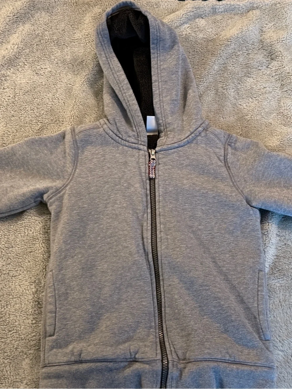 Carter's Kid Size 7 Heather Grey Fleece-Lined Full-Zip Hoodie